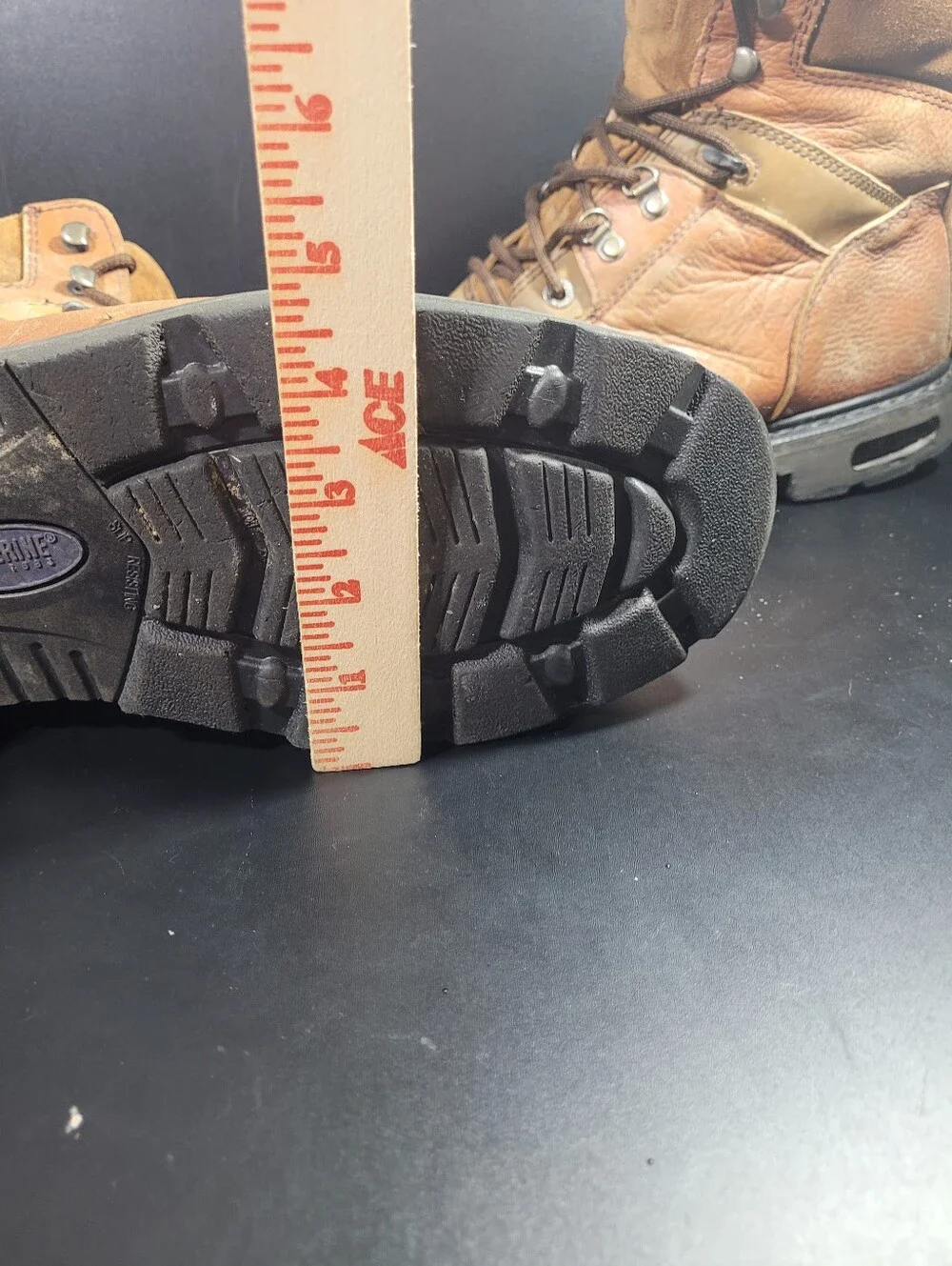Wolverine W4013 Mens Size 13 M Safety Steel Toe EH Work Boots Brown DuraShocks